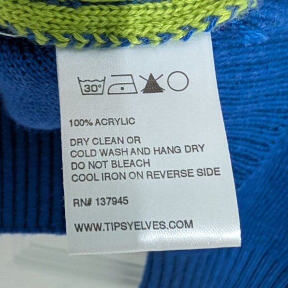 Tipsy Elves T Rex Teddy Bear Christmas Sweater Mens Size Medium Blue Dinosaur - Picture 3 of 7